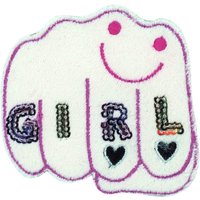 Écusson poing girl blanc - Mondial Tissus