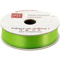 Bobine satin vert 6m x 13 mm - MT - Mondial Tissus
