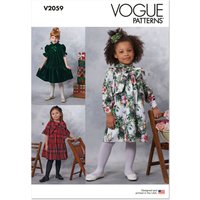 Patron Vogue V2059A Robe doublée pour enfant de 3 à 8 ans - Vogue - Mondial Tissus