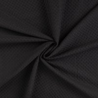 Tissu broderie anglaise coton mini alvéole pois noir - Mondial Tissus