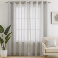 Voilage Marseille gris foncé 140x240cm - MT - Mondial Tissus