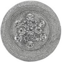 Boutons métal strass nickel argent 21 mm - Mondial Tissus