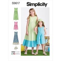 Patron Simplicity S9617.K5 - Combinaison, Barboteuse Robe Enfants Filles 7 - 14 Ans - Simplicity - Mondial Tissus