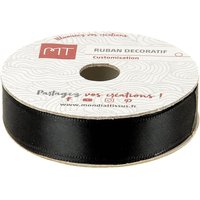 Bobine ruban satin noir 6m X 13 mm - MT - Mondial Tissus