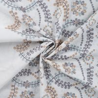 Tissu coton brodé paisley bleu - Mondial Tissus