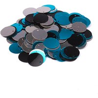 Sequin à coudre plat noir turquoise et argent 15mm - MT - Mondial Tissus