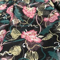 Tissu Liberty soie crêpe fleurs roses - Liberty - Mondial Tissus