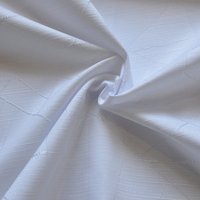 Tissu anti tâche jacquard rayé à motif géométrique blanc - Mondial Tissus