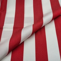 Tissu toile transat anti-uv rayé blanc et rouge 44cm - Mondial Tissus