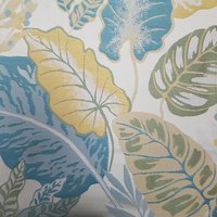 Tissu Jacquard feuillages grandes palmes Vert - Fryett's - Mondial Tissus