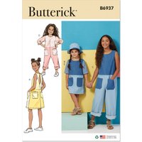 Patron Butterick 6937CCE - Robe, barboteuse et chapeau pour enfants du 3 au 6 ans - Butterick - Mondial Tissus