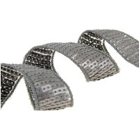 Ruban à sequins gris paillettes 25 mm MT - MT - Mondial Tissus
