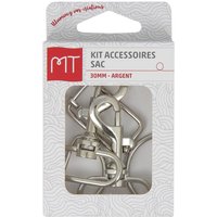 Kit accessoires sac 5 pièces argent 30mm - MT - Mondial Tissus
