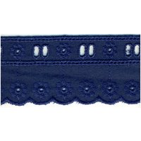 Broderie anglaise passant ruban marine 40mm - Mondial Tissus