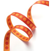 Ruban jacquard réversible pois bicolore 10mm orange et rose - Frou Frou - Mondial Tissus