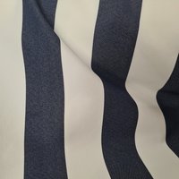 Toile unie Outdoor polyskin anti-uv et Teflon rayé marine blanc 150 cm - Mondial Tissus