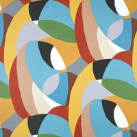 Toile polycoton imprimé rétro géometrique multicolore - Mondial Tissus