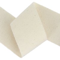 Ruban sergé coton crème 40mm - Mondial Tissus
