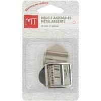Boucle ajustable metal 25 mm 2 pcs argent - MT - Mondial Tissus