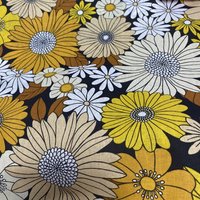 Tissu cretonne enduite big flower jaune - Mondial Tissus