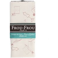 Coupon tissu 100% coton motif mannequin couture 45x55cm orange - Frou Frou - Mondial Tissus