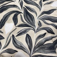 Tissu bachette imprimé feuillage doux gris - Mondial Tissus