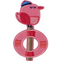 Écusson oiseau marin bouée rose - Mondial Tissus