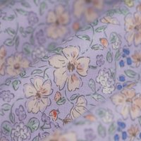 Tissu cretonne fleur Suzanne lavande - MT - Mondial Tissus