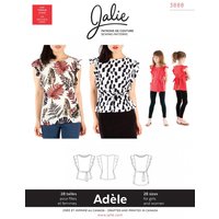 Patron Jalie 3888 Adèle haut tunique manches volantées pour enfant et adulte - Jalie - Mondial Tissus