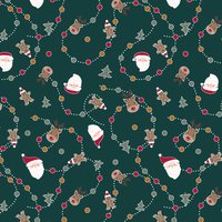 Tissu de Noël guirlande vert - Mondial Tissus