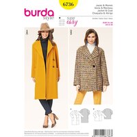 Patron burda 6736 veste et manteau - Burda - Mondial Tissus