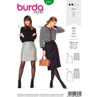 Patron burda 6181 Jupe légèrement évasée à découpe latérales du 34 au 44 - Burda - Mondial Tissus