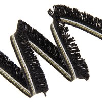 Frange mini lurex noir dorée 15mm - Mondial Tissus