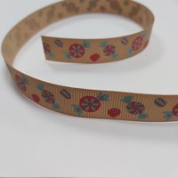 Ruban gros grain bonbon marron clair 16 mm - Mondial Tissus