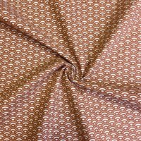 Tissu cretonne coton motif mini éventails japonais caramel - DOMOTEX - Mondial Tissus