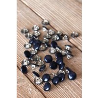 Lot de 5 boutons shiny bleu marine 10 mm - Eglantine et Zoé - Mondial Tissus