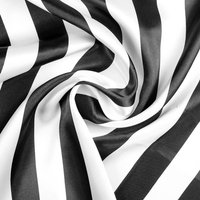 Tissu satin carnaval à rayures noires et blanches - Mondial Tissus