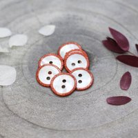 Lot de 5 boutons Glitz 10mm tangerine - Atelier Brunette - Atelier Brunette - Mondial Tissus