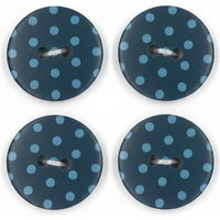 Lot de 4 boutons pois bleu pétrole foncé 18 mm - Frou Frou - Mondial Tissus