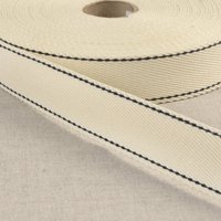 Sangle sellier 30mm ecru noir - Mondial Tissus