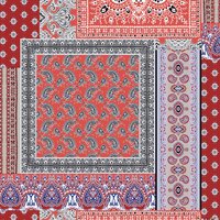 Tissu Popeline de viscose motifs bandanas rouge - Mondial Tissus