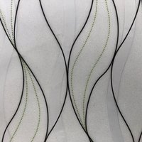 Film vitrostatique motif lignes dansantes noir et vert 90cm x 2m - Mondial Tissus