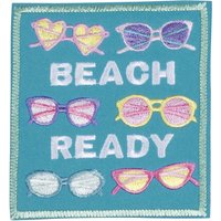 Écusson carré menthe beach lunettes soleil - Mondial Tissus