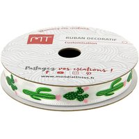 Bobine ruban satin cactus 6m X 9 mm - MT - Mondial Tissus