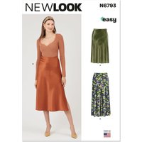 Patron New Look N° 6793 - jupe en deux longueurs pour jeunes femmes 34-44 - Newlook - Mondial Tissus