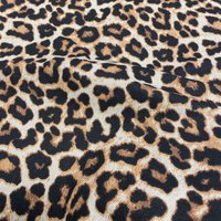 Tissu bachette linenlook léopard marron - Mondial Tissus