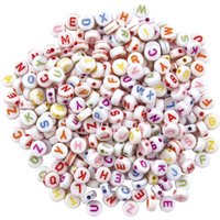 Perles acryliques rondes alphabet pastel 40g 7 x 0.3 mm - Mondial Tissus