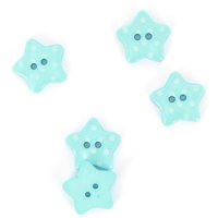 Boutons étoiles bleues à pois blancs 18 mm MT - MT - Mondial Tissus