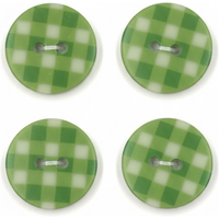 Carte 4 boutons vichy vert pomme 18 mm - Frou Frou - Mondial Tissus