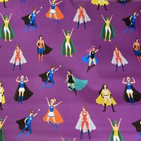 Tissu coton superwoman violet - Mondial Tissus